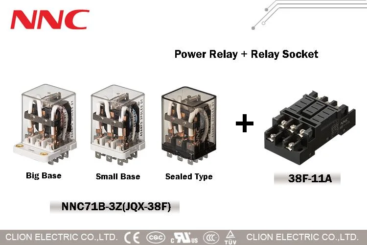 Electromagnetic Power Relay Nnc71b (JQX-38F) Small Base with CE