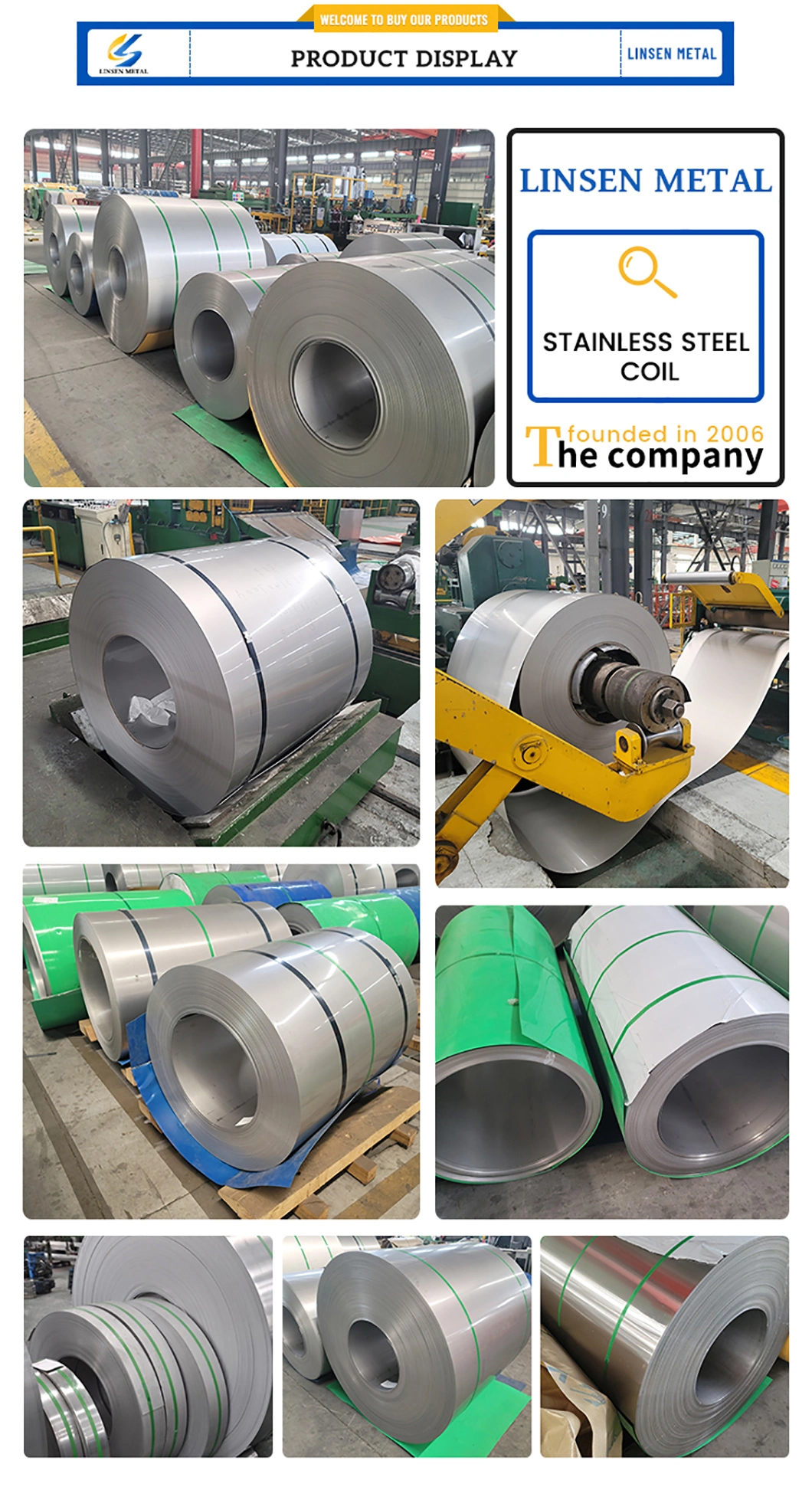 Factory Discount ASTM AISI SUS 300 Series 304 316L 310S 321 316ti 321H 347H 2205 2507 2b Ba Hl No. 1 No. 4 4K 8K Surface Hot/Cold Rolled Stainless Steel Coil