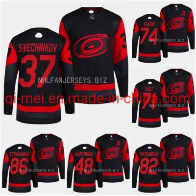 2023 Stadium Series Kotkaniemi Teravainen Svechnikov Fast Martinook Carolina Hurricanes Black Stitched N-Hl Hockey Jerseys