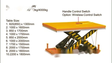 Mesa Elevatória Estacionária Elétrica Simples de Tesoura (SÉRIE HL-W)